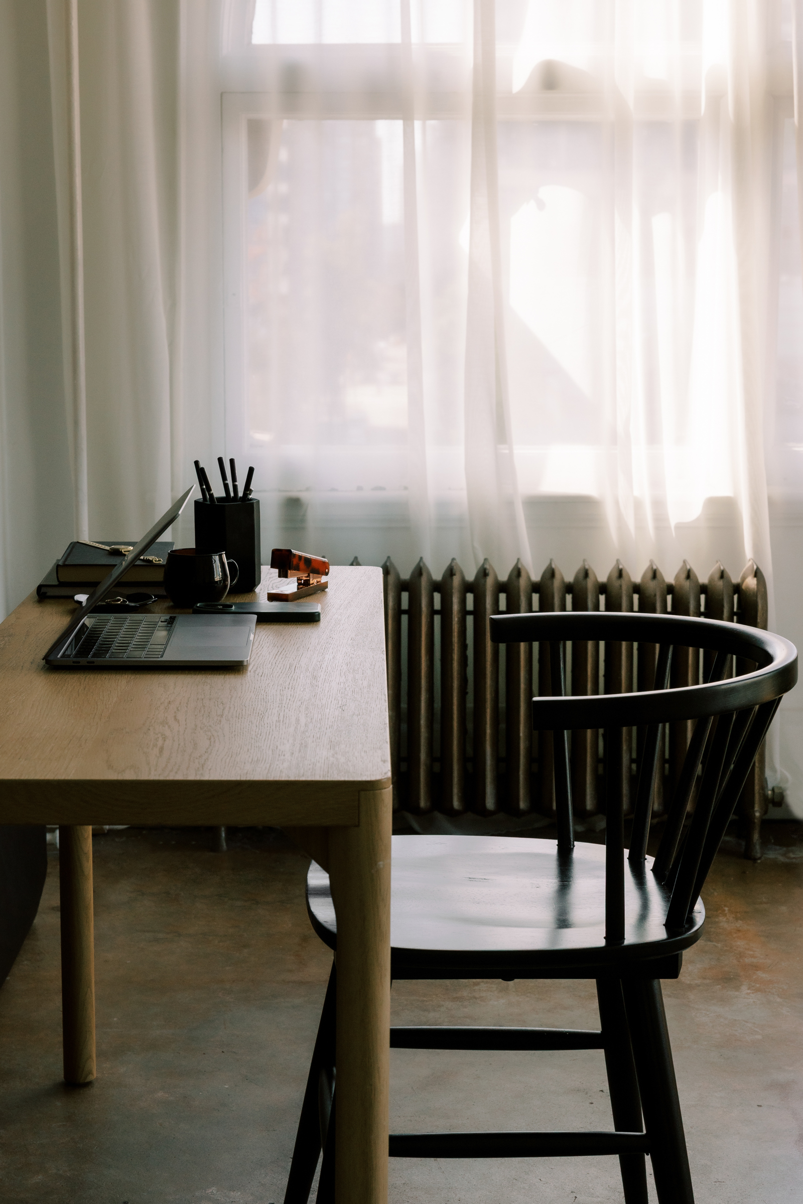 Wooden Chair at a Desk